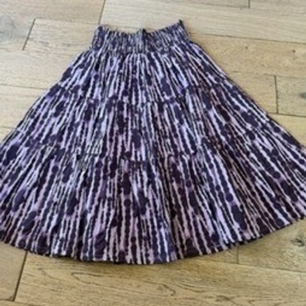 Kate Quinn Tiered Skirt S Purple Excellent Organic Cotton Boho Midi (1729)